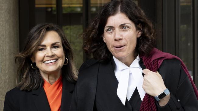 Lisa Wilkinson pictured with her barrister Sue Chrysanthou SC. Picture: NCA NewsWire / Monique Harmer