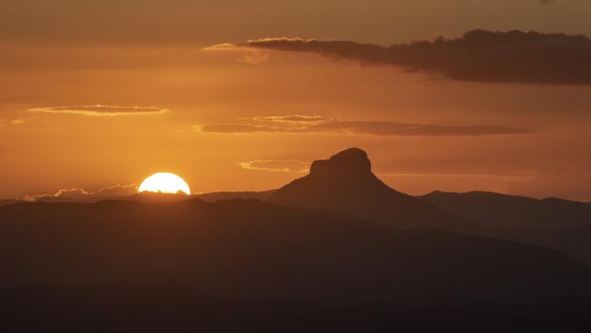 Wollumbin (Mount Warning) at sunset.