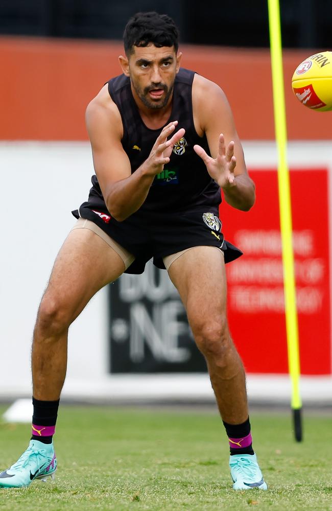 The premiership Tiger at pre-season training in November. Picture: Dylan Burns/AFL Photos