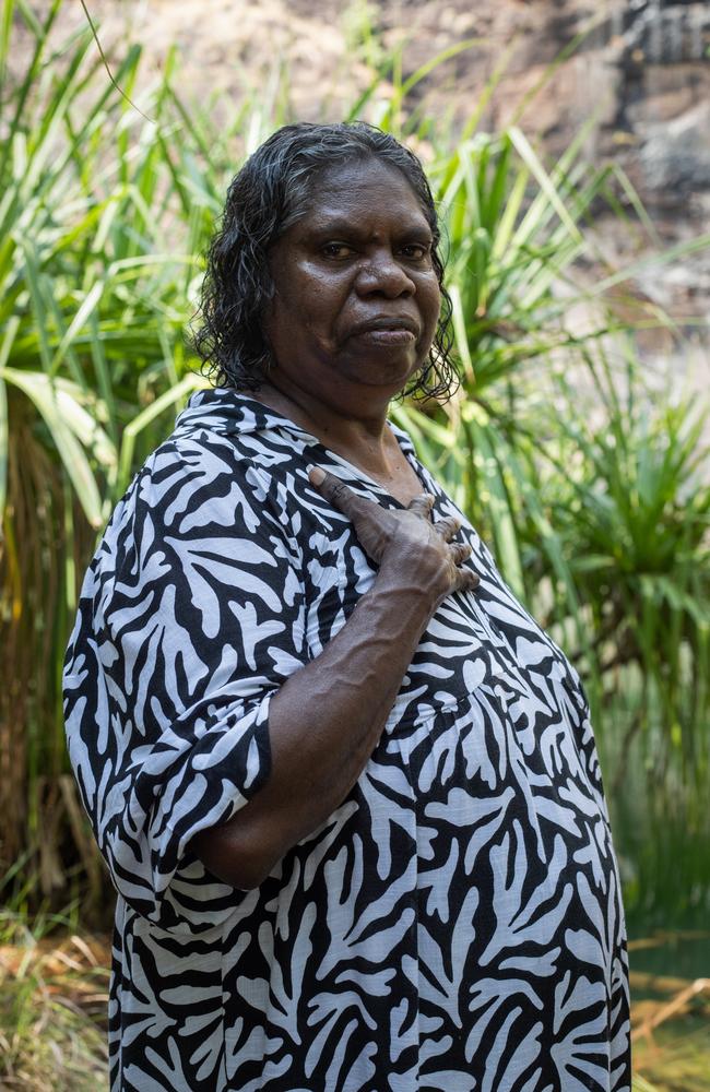 Bolmo clan woman Rachel Willika Kendino at Gunlom Falls, in Kakadu National Park. Picture: Zizi Averill