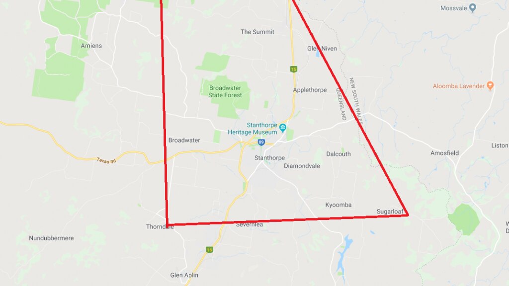 Police have declared an emergency situation in Stanthorpe as a bushfire continues to rage. Picture: QPS