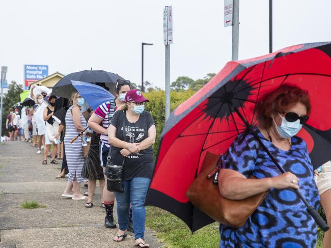 Others braved the rain on foot for testing. Picture: Jenny Evans