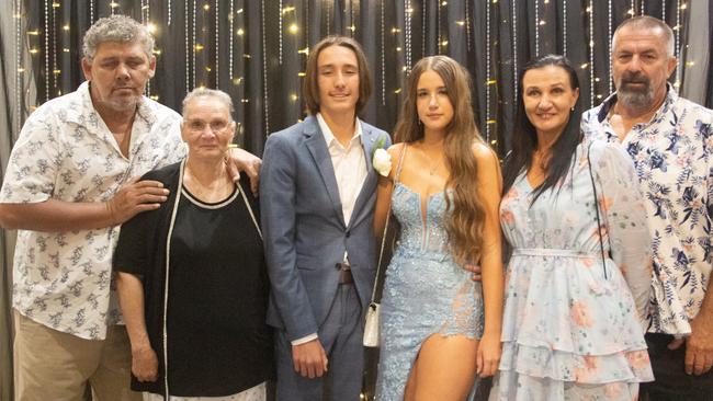 Tarhni Barclay and Joseph McKeown at the Maroochydore State High School formal 2023.