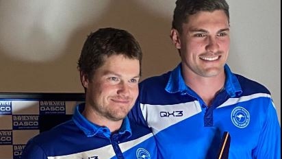 Upper Murray joint best and fairest winners James Waters and Jacob Read from Tumbarumba. Picture: Supplied