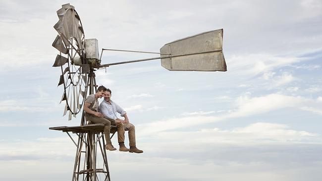 Stellar work .... Russell Crowe and Ryan Corr on the set of The Water Diviner in South Australia. Picture: Mark Rogers