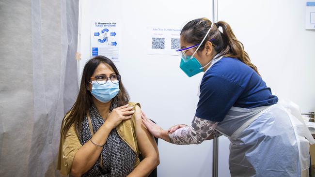 Lieutenant General John Frewen hopes the vaccination rate will “potentially” be met in the final two months of the year.. Aaron Francis/The Australian