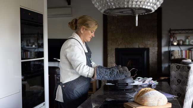 Karen Williams baking in her kitchen. Picture: David Kelly