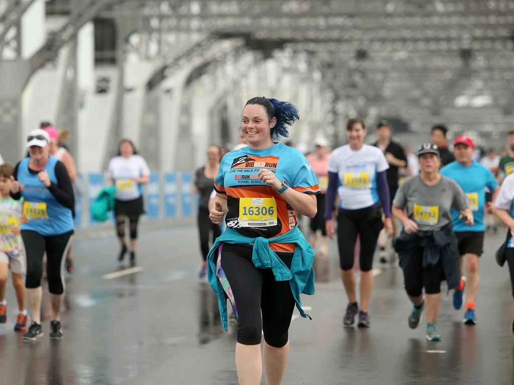 <p>Ashlea Laundess at the Sunday Mail Bridge to Brisbane fun Run, Sunday August 26, 2018. (AAP Image/Jono Searle)</p>