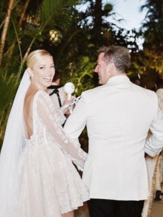 Stefanovic and Jasmine on their wedding Day in 2018. (Picture: Instagram/@jasyarby)