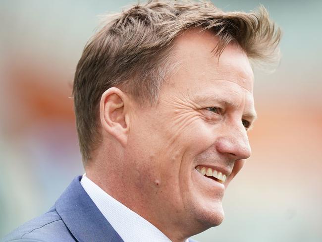 Television presenter James Brayshaw looks on during day 4 of the second Test Match between Australia and Pakistan at the Adelaide Oval in Adelaide, Monday, December 2, 2019. (AAP Image/Scott Barbour) NO ARCHIVING, EDITORIAL USE ONLY, IMAGES TO BE USED FOR NEWS REPORTING PURPOSES ONLY, NO COMMERCIAL USE WHATSOEVER, NO USE IN BOOKS WITHOUT PRIOR WRITTEN CONSENT FROM AAP