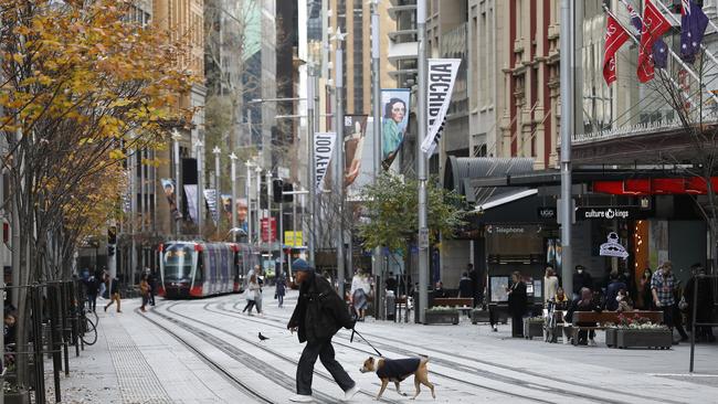 Sydney’s George Street on Friday. Picture: Chris Pavlich