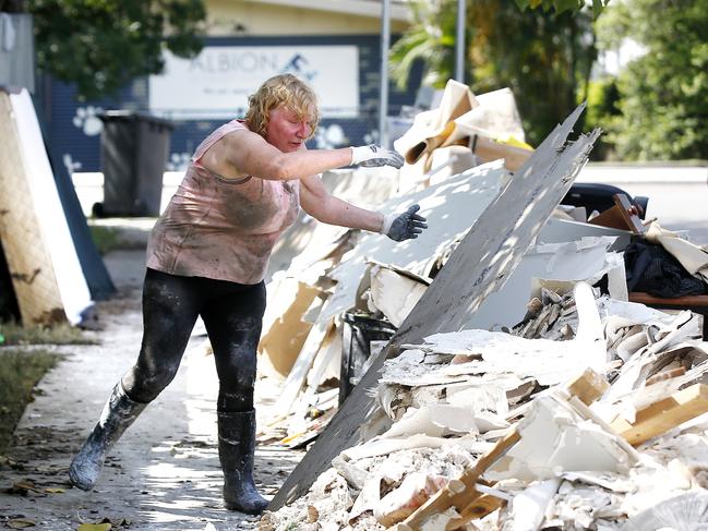 The cleanup pictured in Windsor after the flood waters receded after the record rain, Brisbane 2nd of March 2022.  (Image/Josh Woning)