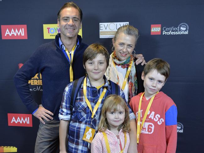 O'Keefe with his family at The Brick Man Experience - The Complete Collection by Ryan McNaught.