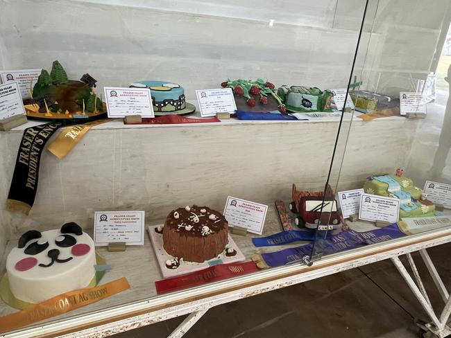 A display of cakes at the Fraser Coast Show.