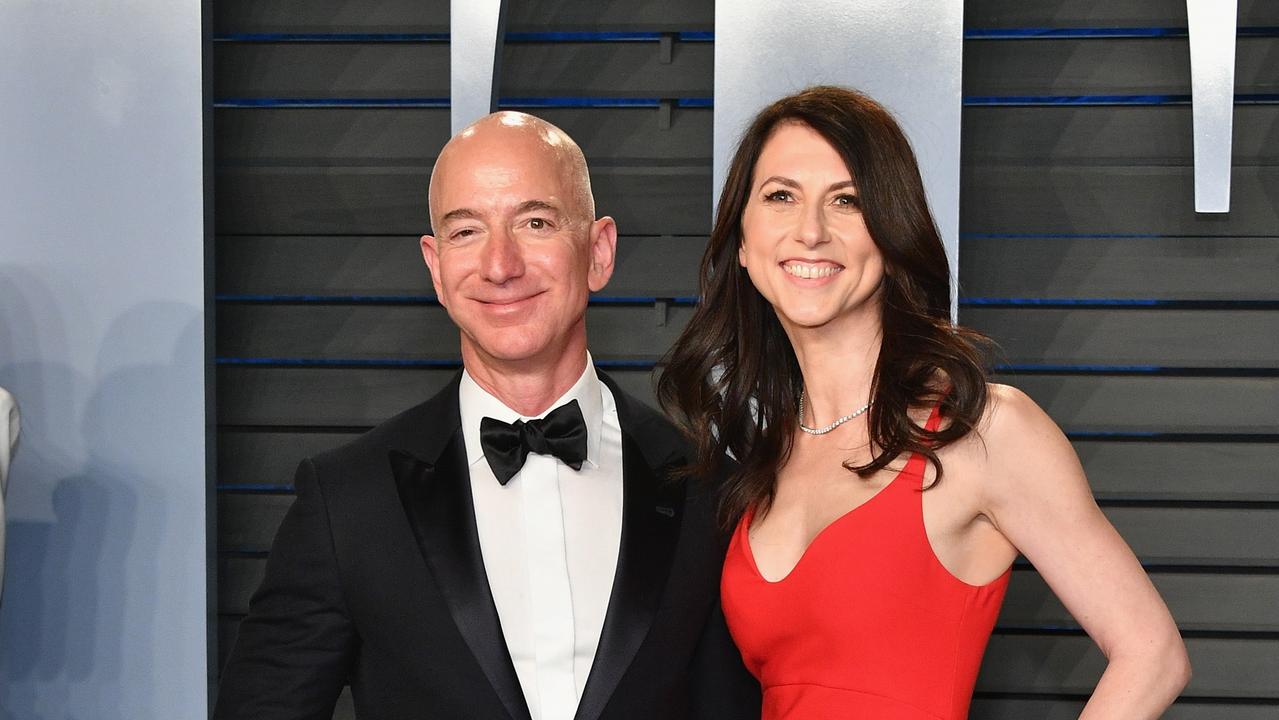 Jeff Bezos and former wife MacKenzie in happier times. Picture: Dia Dipasupil/Getty Images