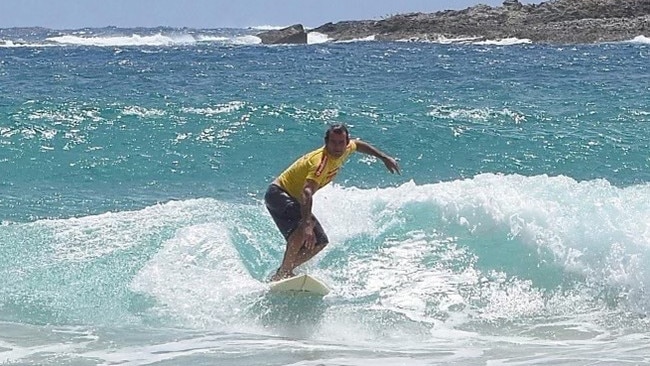 Al Benstead in action. The "local legend" died at Froggy Beach on Saturday morning. Picture: Supplied