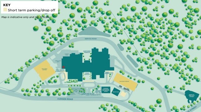 The new Tweed Valley Hospital short term parking/drop off areas.