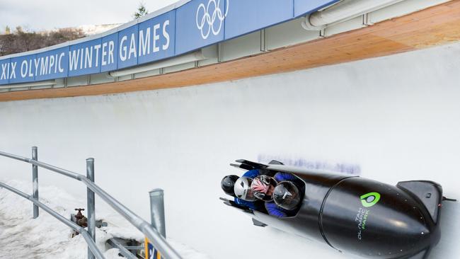 Bobsledding at Utah Olympic Park, Utah.