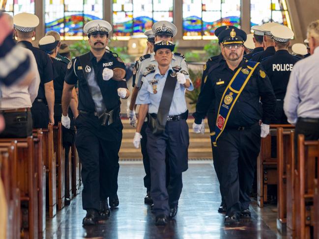 Inside the ceremony on Police Remembrance Day. Picture: Floss Adams.