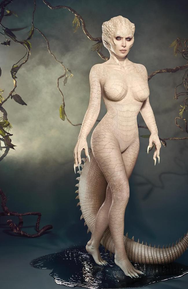 Kim Kardashian dressed as an “Albino Alligator”. Picture: Instagram