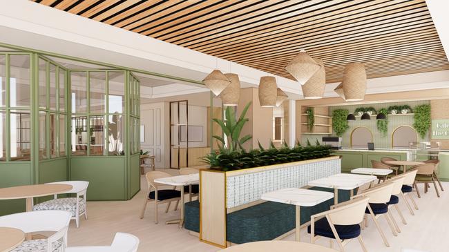 Artist Impression of Club Restaurant - The second stage of Australia’s first over 55s vertical retirement community built on a racecourse, Bernborough Ascot.