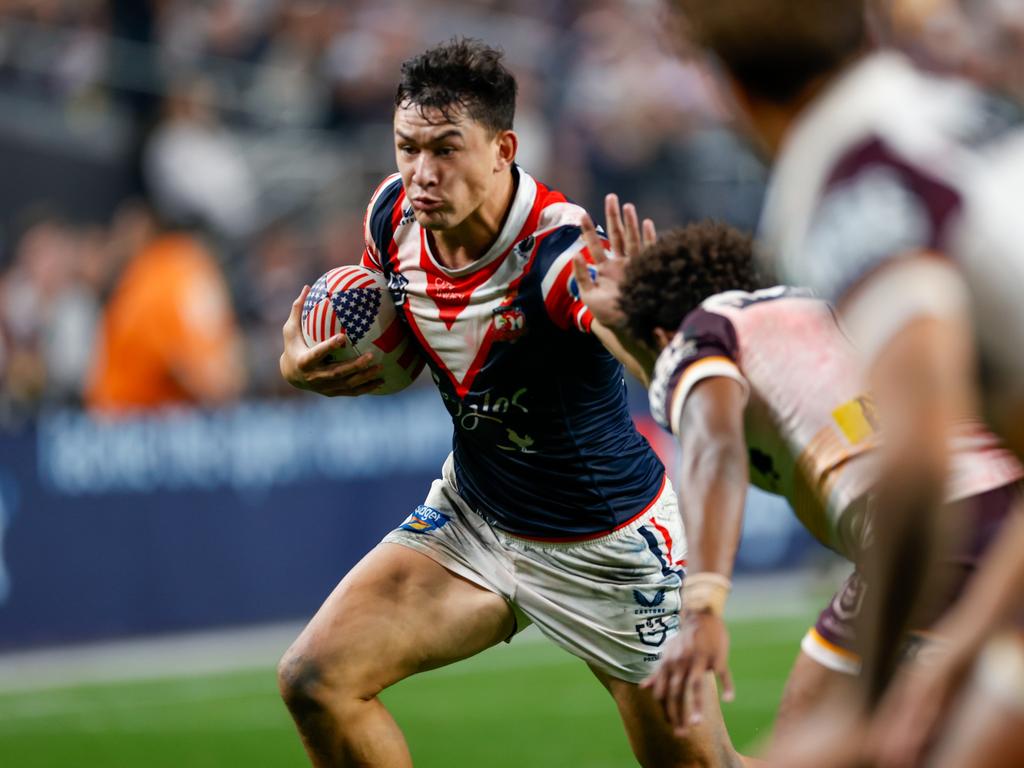 Joey Manu was back at Roosters headquarters last week. Picture: NRL Photos