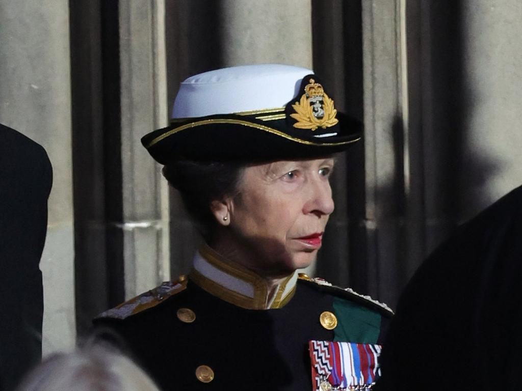 Princess Anne departs St Giles Cathedral after a vigil in memory of the Queen in Edinburgh. Picture: Chris Jackson/Getty Images