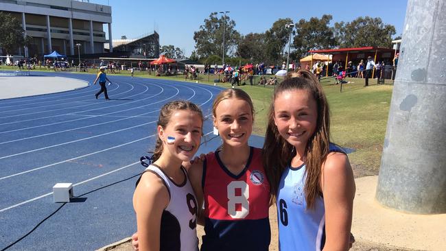 Kiera Moore, middle, at last year’s QGSSSA athletics.