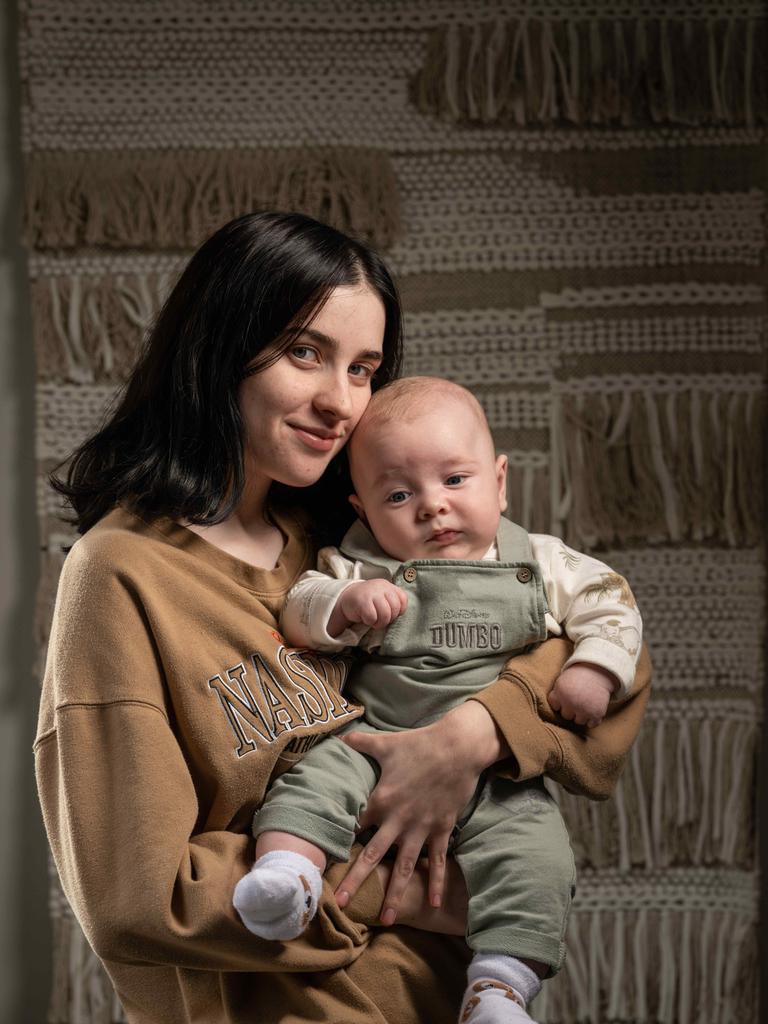 29-04-2024 Ella Marin with her 3 month old son Navy Bellis who has taken out the Geelong Advertiser's cutest baby. Picture: Brad Fleet