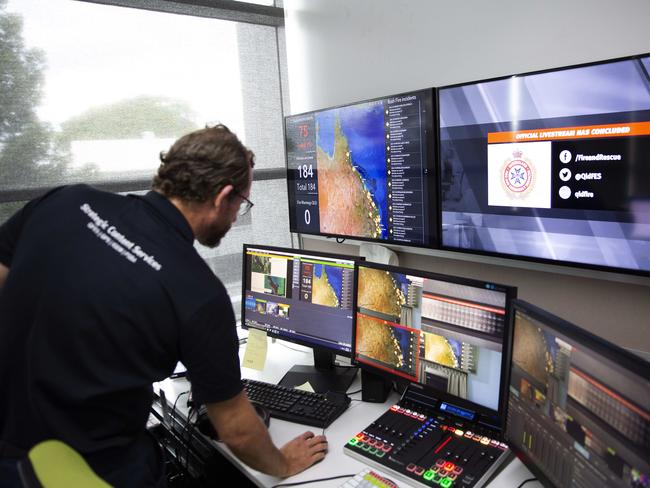 Staff in action at the Kedron Emergency Services Complex during the recent bushfires.