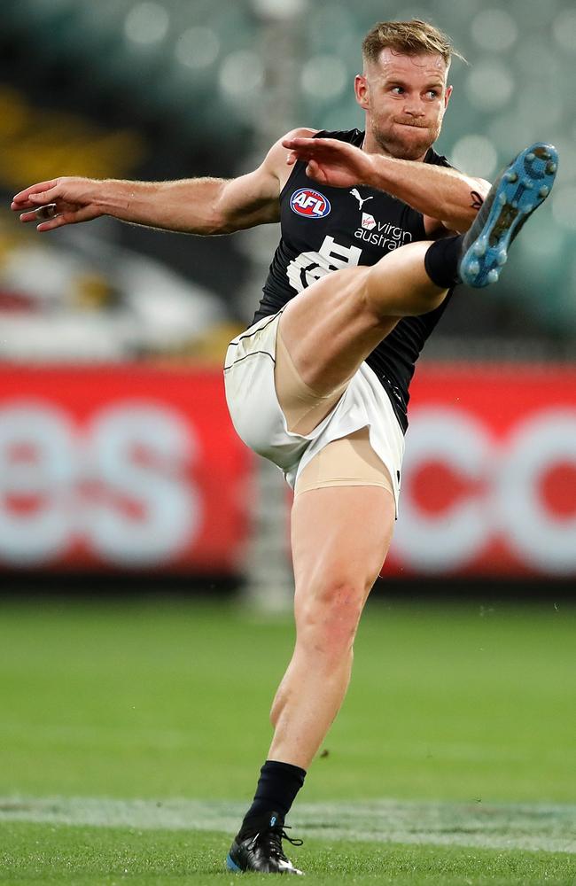 Sam Docherty in full flight was a sight for sore Blue fans’ eyes. Picture: AFL Photos/Getty Images