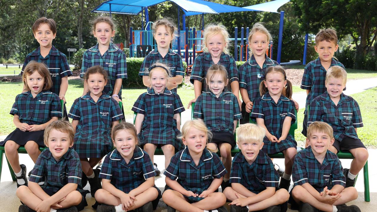 My First Year: Mudgeeraba Creek State School Prep P. Front row: Alexander, Olivia, Lyla, Elliot, Alfred. Middle row: Georgia, Lola, Lily, Frankie, Bridgette, Lachlan. Back row: Sebastian, Chloe, Juno, Zephyr, Asher, Jakiem. Picture Glenn Hampson. ,