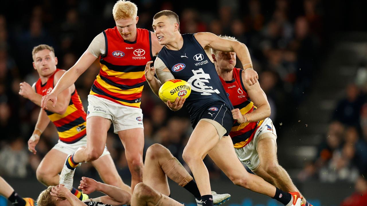 Cripps dominated the Crows midfield at Marvel Stadium. Picture: Getty Images