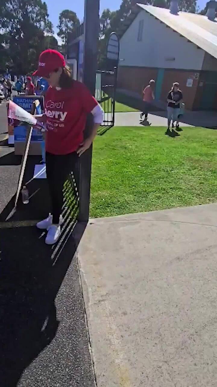 Volunteer gets physical at election polling booth