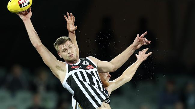 Port Adelaide Magpies ruckman Peter Ladhams during the SANFL elimination final against Adelaide at Adelaide Oval. Picture: SARAH REED