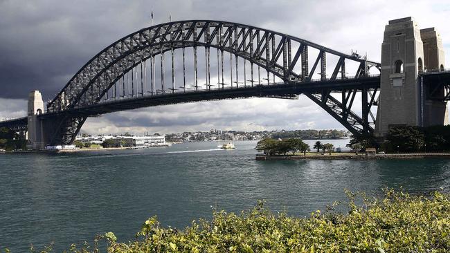 Sydney Harbour Bridge from the Kiribilli foreshore. Picture: John Appleyard