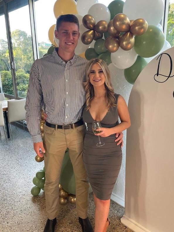 Juliet Beneke with partner Jordon Sweet, who came to Port Adelaide from the Western Bulldogs. Picture: Instagram/@jsweet__