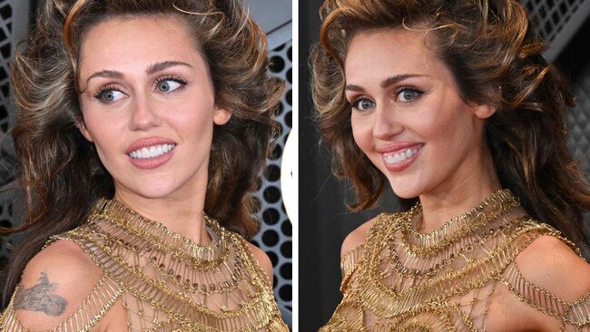 Miley’s jaw-dropping gold ‘naked’ dress