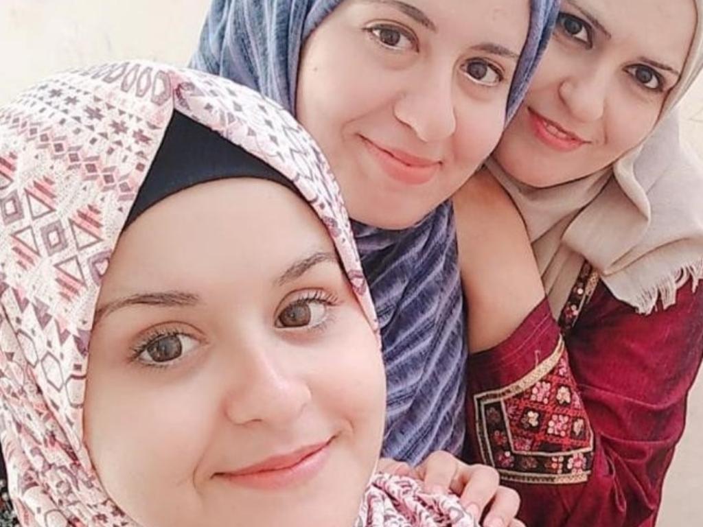 Yousef Sharaf’s nieces Baraa, Alaa and sister-in-law Segal.