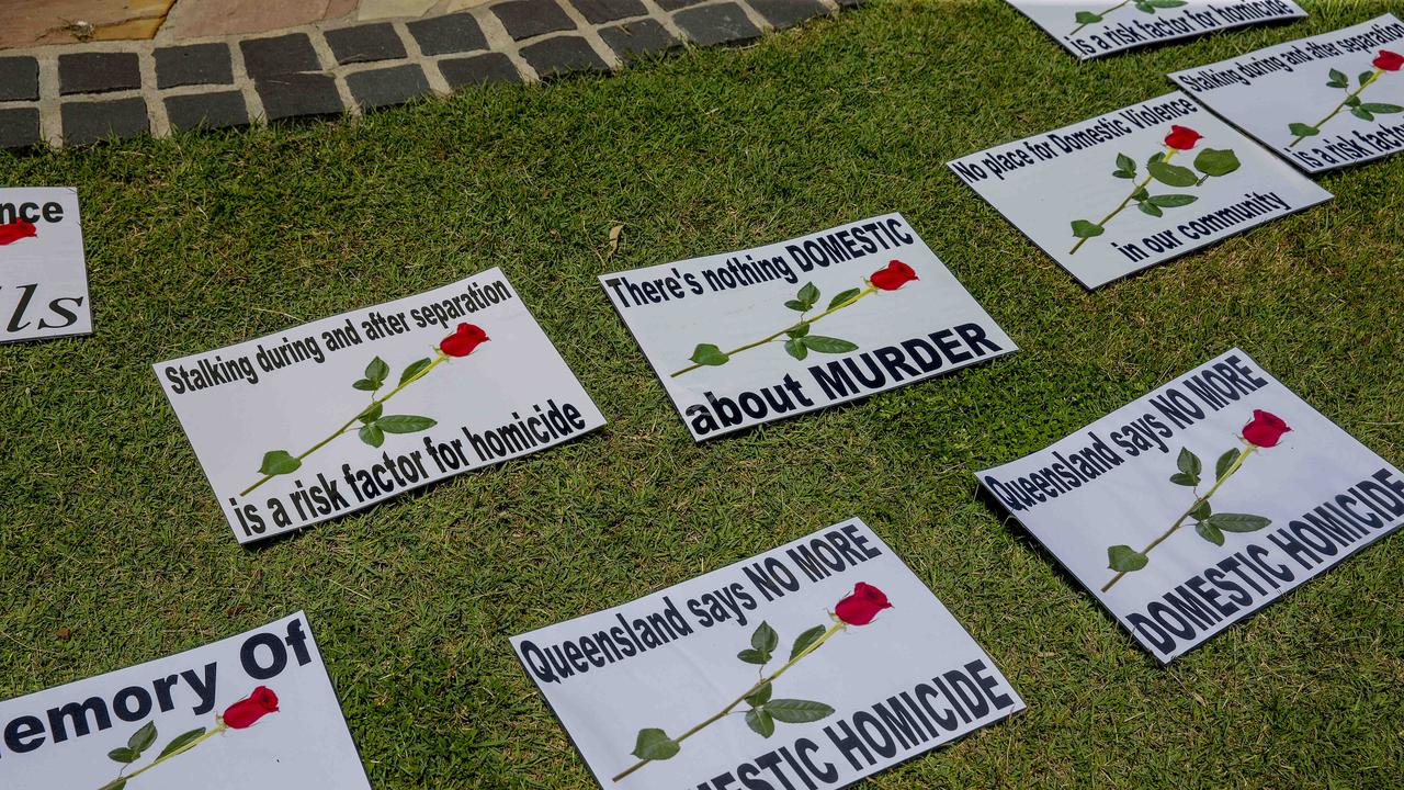 The red Rose DV rally at the DV memorial in Norm Rix park, Labrador. Picture: Jerad Williams