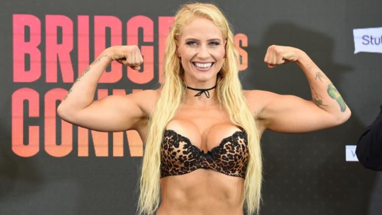 Ebanie Bridges is renowned for wearing lingerie at her weigh-ins. Photo: Getty Images