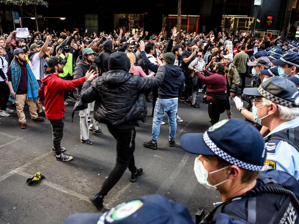 More anti-lockdown protests have been planned for Saturday, almost a month since 3500 people stormed through central Sydney. Picture: NCA NewsWire/Flavio Brancaleone