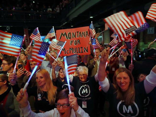 Supporters of U.S. Independent presidential candidate Evan McMullin cheer him on at an election night party on November 8, 2016 in Salt Lake City, Utah. Republican candidate Donald Trump was declared the winner in Utah late in the evening. George Frey/Getty Images/AFP == FOR NEWSPAPERS, INTERNET, TELCOS & TELEVISION USE ONLY ==