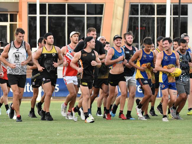 The NTFL Buffaloes training at TIO Stadium. Picture: Tymunna Clements AFLNT Media