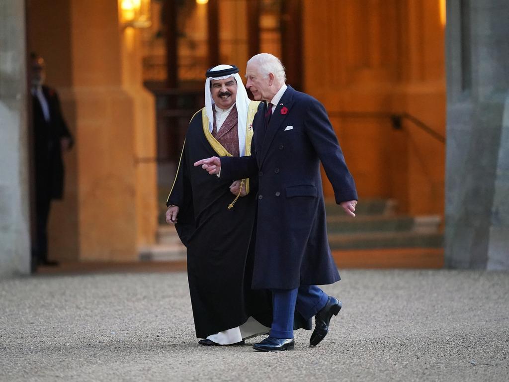 King Charles welcomes the King of Bahrain to Windsor Castle. Picture: Getty Images