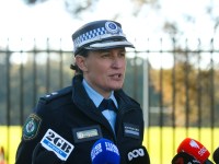 SYDNEY, AUSTRALIA - NewsWire Photos - MAY 28, 2024: Superintendent Christine McDonald from NSW Police addresses the media in a press conference at Cooks River in Earlwood after Emergency services were called to the banks of the Cooks River near Wardell Road, Earlwood, following reports evidence of a birth were located yesterday at about 4.30pm (Monday 27 May 2024). Police hold serious concerns for the welfare of the child and its mother. Detectives have established a crime scene and have launched an investigation into the incident. Officers are urging the mother to attend her nearest hospital to receive urgent care for herself and her child.
Picture: NewsWire / Gaye Gerard