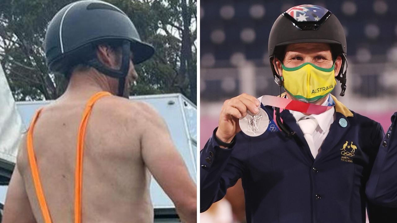 Three time Olympic medallist Shane Rose, both in Olympic and Borat garb.