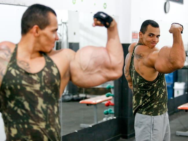 Romario, still working on his muscles. Picture: Pedro Ladeira/Barcroft USA