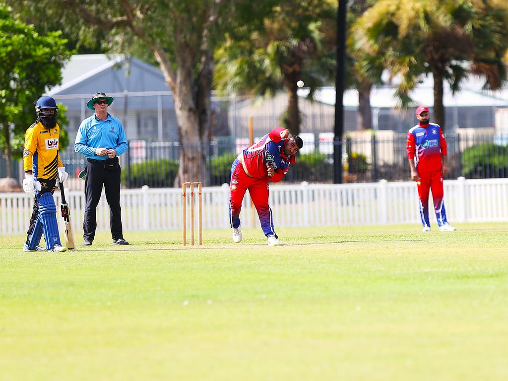 Norths Spicy Bite v Mulgrave Punjabi at Griffiths Park. Cricket Far North Second grade 2025. Photo: Gyan-Reece Rocha.