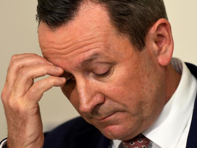 PERTH , AUSTRALIA - NewsWire Photos NOVEMBER 3, 2021. An emotional Premier Mark McGowan reacts to the news of Cleo Smith safe rescue. Picture: NCA NewsWire /  Sharon Smith